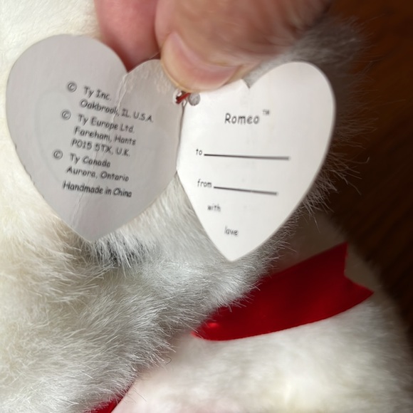 Ty Romeo Bear  14 inch plush white - Picture 5 of 7